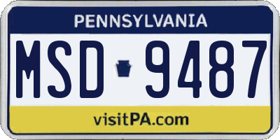 PA license plate MSD9487