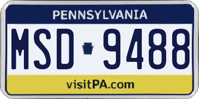 PA license plate MSD9488