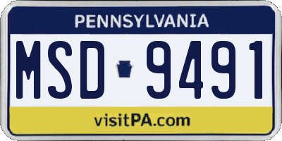 PA license plate MSD9491