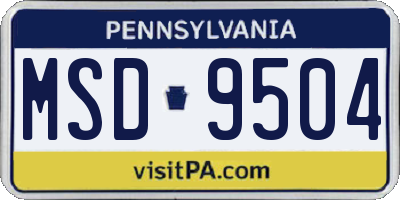 PA license plate MSD9504