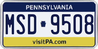 PA license plate MSD9508