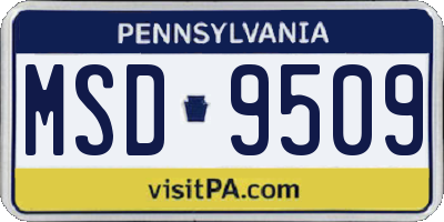 PA license plate MSD9509