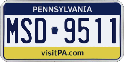 PA license plate MSD9511