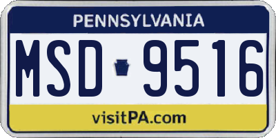 PA license plate MSD9516