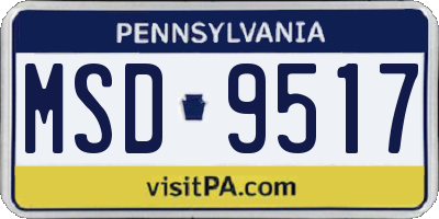 PA license plate MSD9517