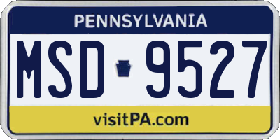 PA license plate MSD9527