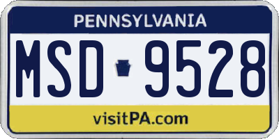 PA license plate MSD9528