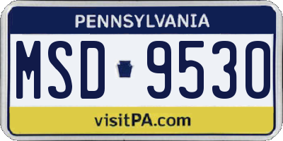 PA license plate MSD9530