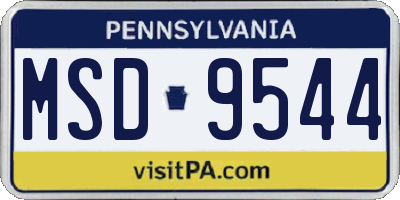 PA license plate MSD9544