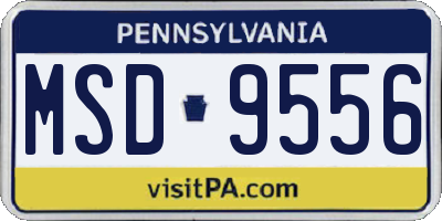 PA license plate MSD9556