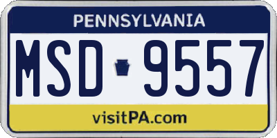 PA license plate MSD9557