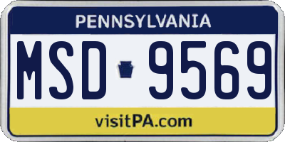PA license plate MSD9569
