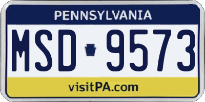 PA license plate MSD9573