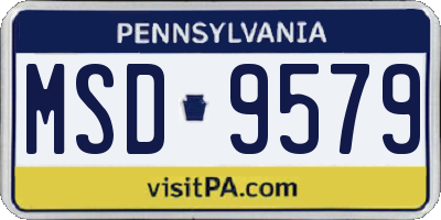 PA license plate MSD9579