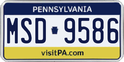 PA license plate MSD9586