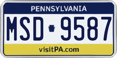 PA license plate MSD9587