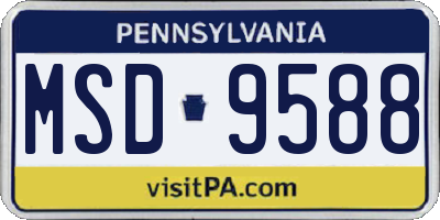 PA license plate MSD9588