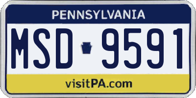 PA license plate MSD9591