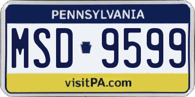 PA license plate MSD9599