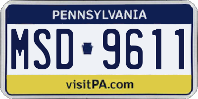 PA license plate MSD9611