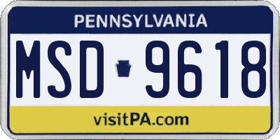 PA license plate MSD9618
