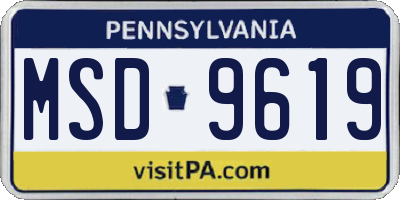 PA license plate MSD9619