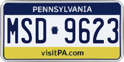 PA license plate MSD9623