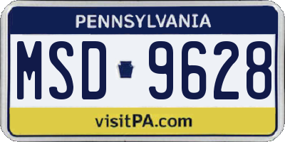 PA license plate MSD9628