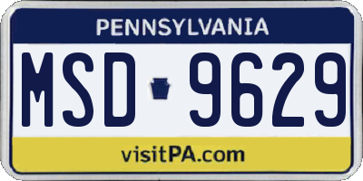 PA license plate MSD9629