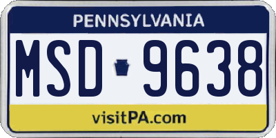 PA license plate MSD9638