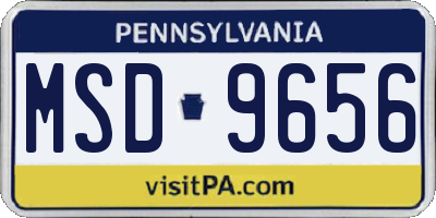 PA license plate MSD9656