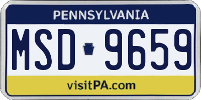PA license plate MSD9659