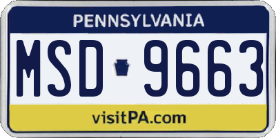 PA license plate MSD9663