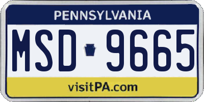 PA license plate MSD9665