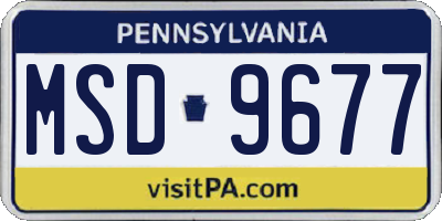 PA license plate MSD9677
