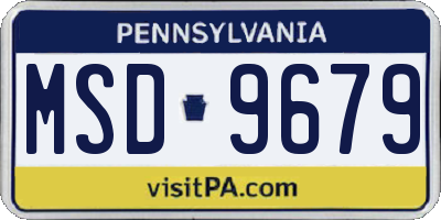 PA license plate MSD9679