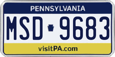 PA license plate MSD9683