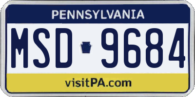 PA license plate MSD9684