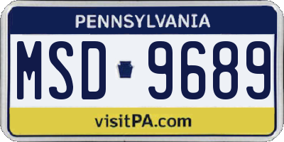 PA license plate MSD9689