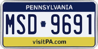 PA license plate MSD9691