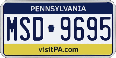 PA license plate MSD9695
