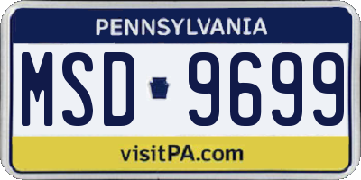 PA license plate MSD9699
