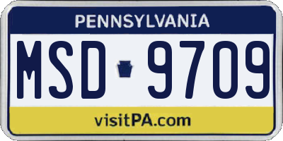 PA license plate MSD9709