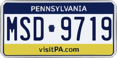 PA license plate MSD9719