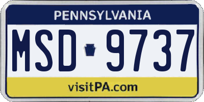 PA license plate MSD9737