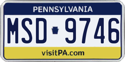 PA license plate MSD9746