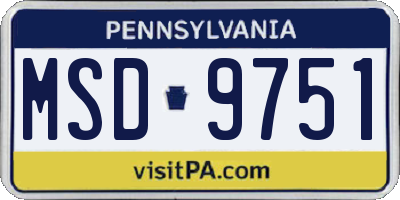 PA license plate MSD9751