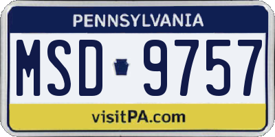 PA license plate MSD9757