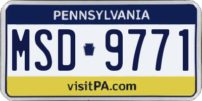 PA license plate MSD9771