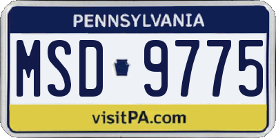 PA license plate MSD9775